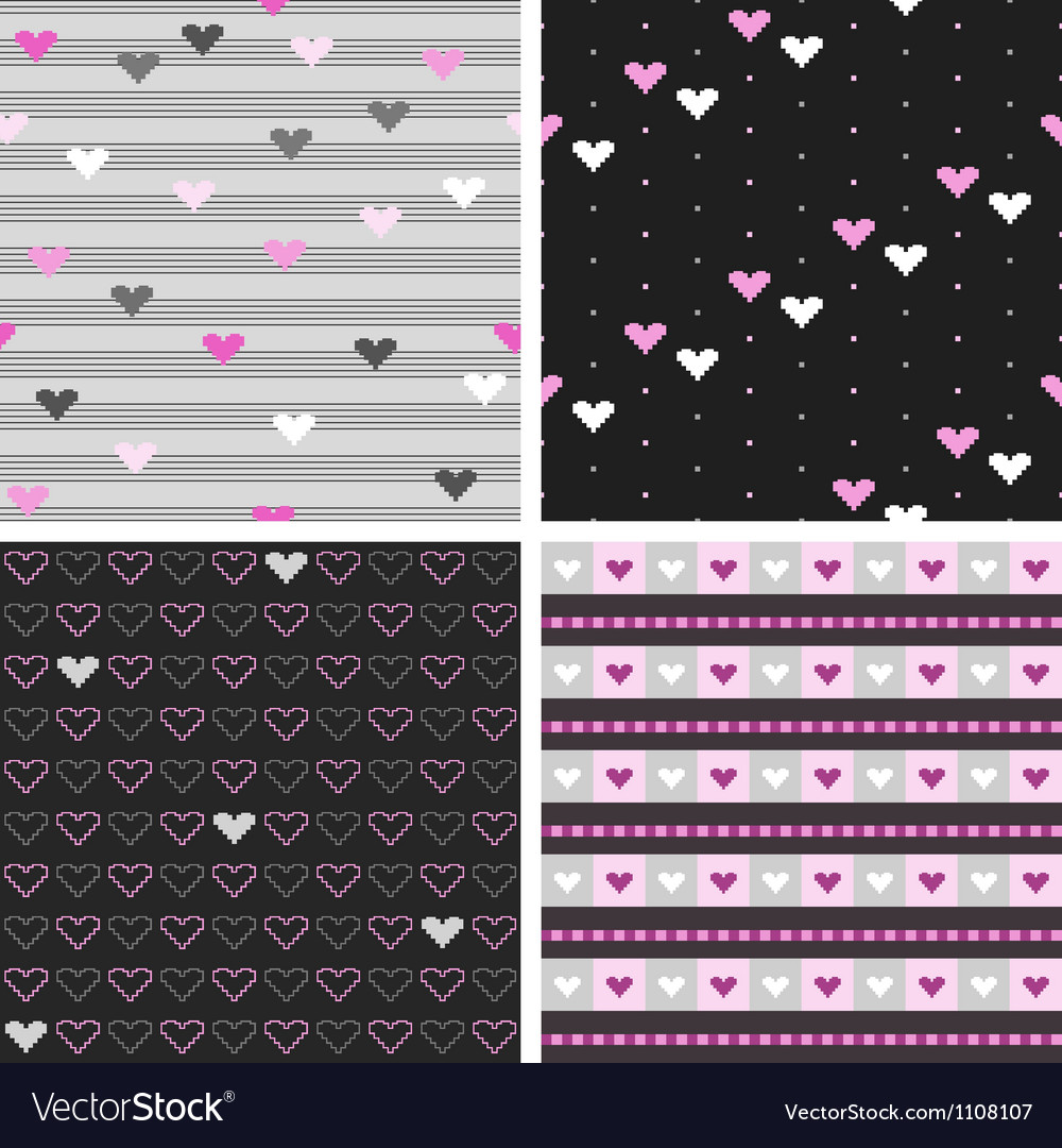 Seamless pattern with hearts
