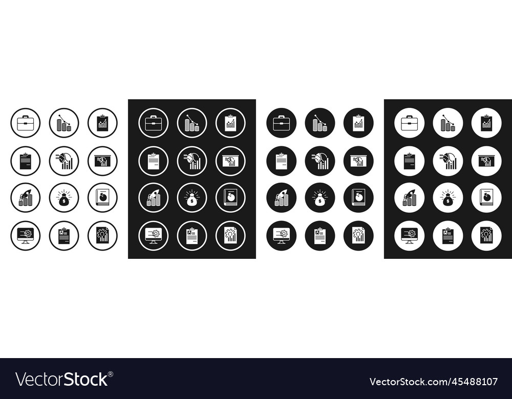 Set clipboard with graph chart pie infographic Vector Image Set clipboard with graph chart pie infographic