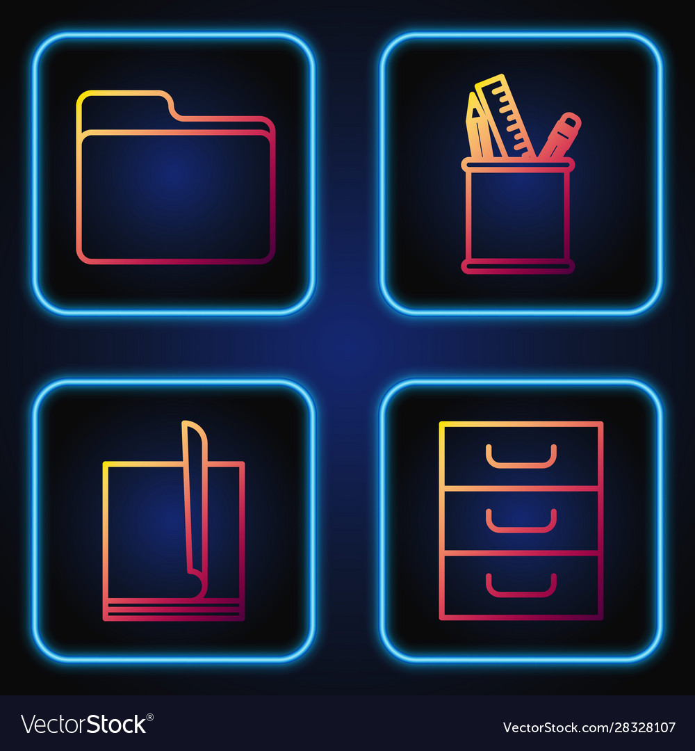 Set line drawer with documents file document
