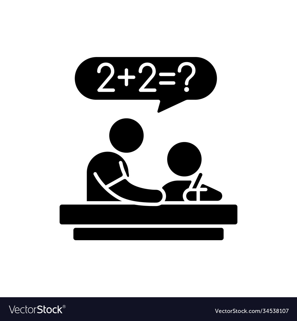 Tutor black glyph icon vector image Tutor black glyph icon