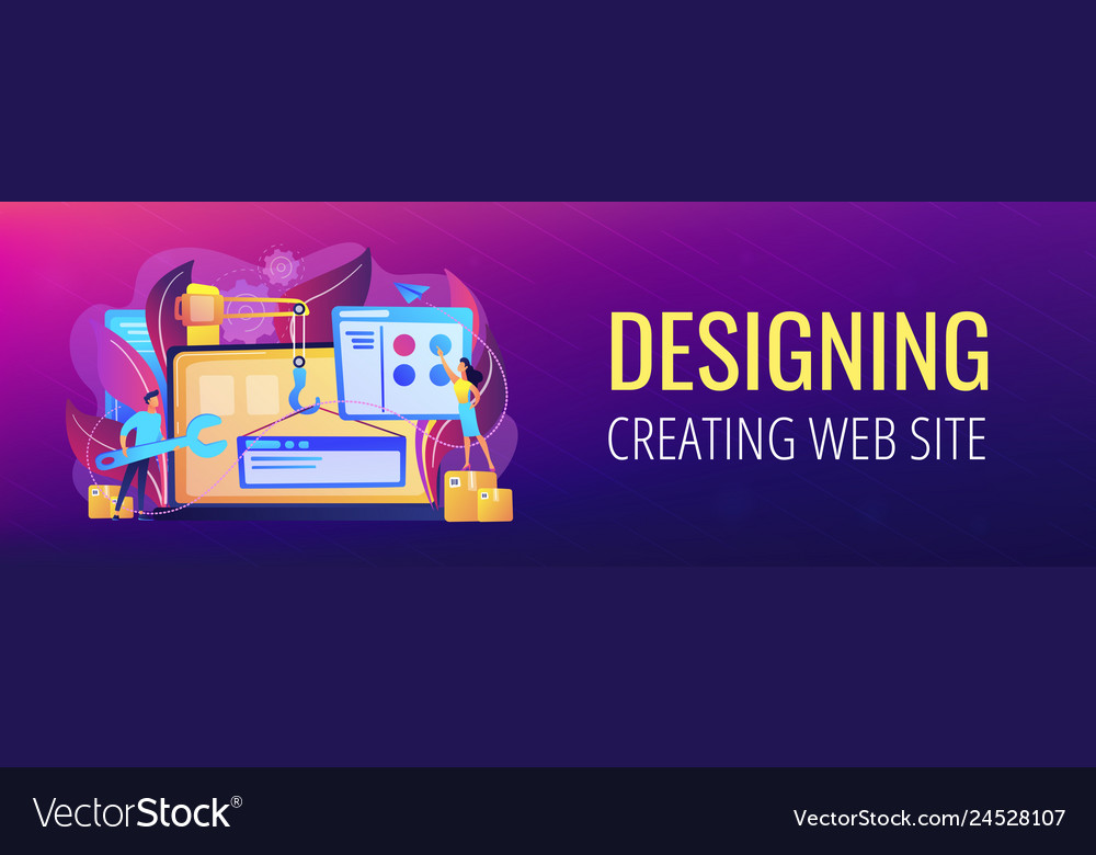 Web development header or footer banner Vector Image Web development header or footer banner