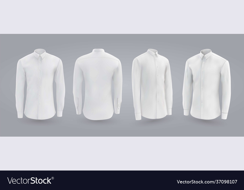 White male shirt with long and short sleeves