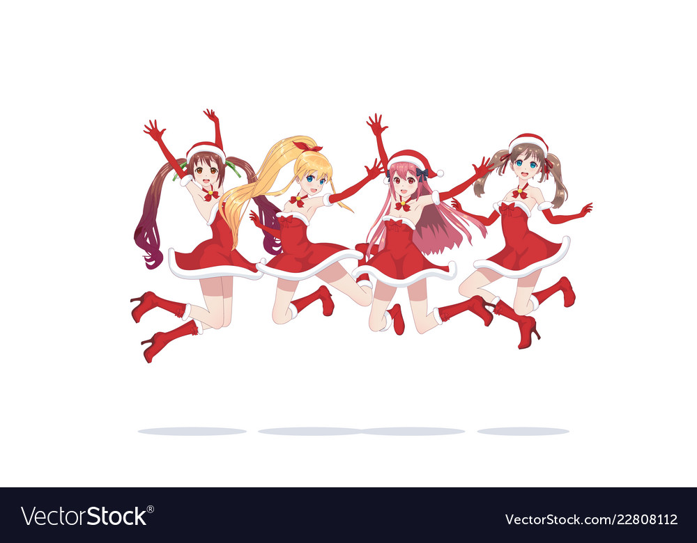 Anime Girls as Santa Claus