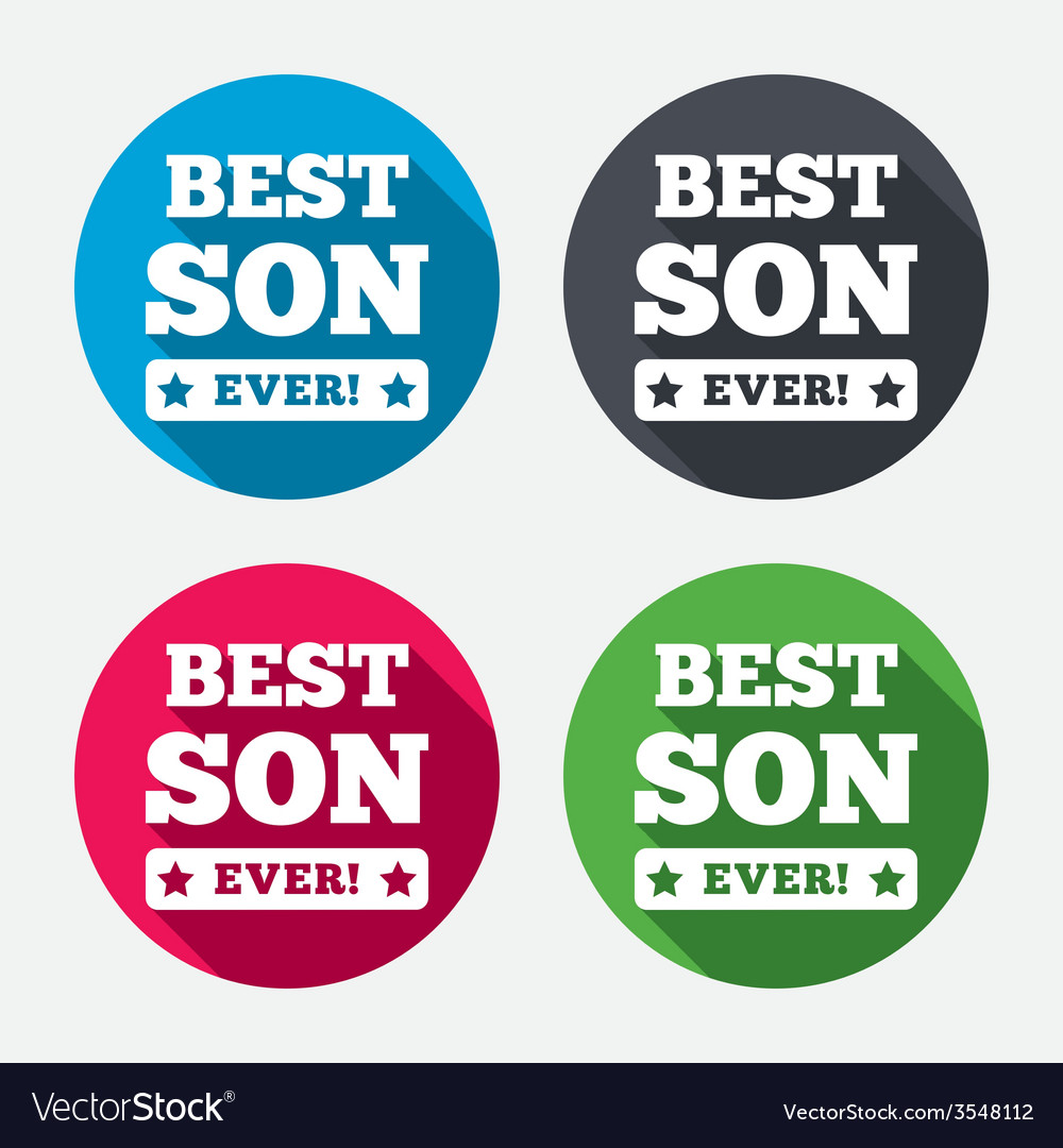 Best son ever sign icon award symbol Royalty Free Vector