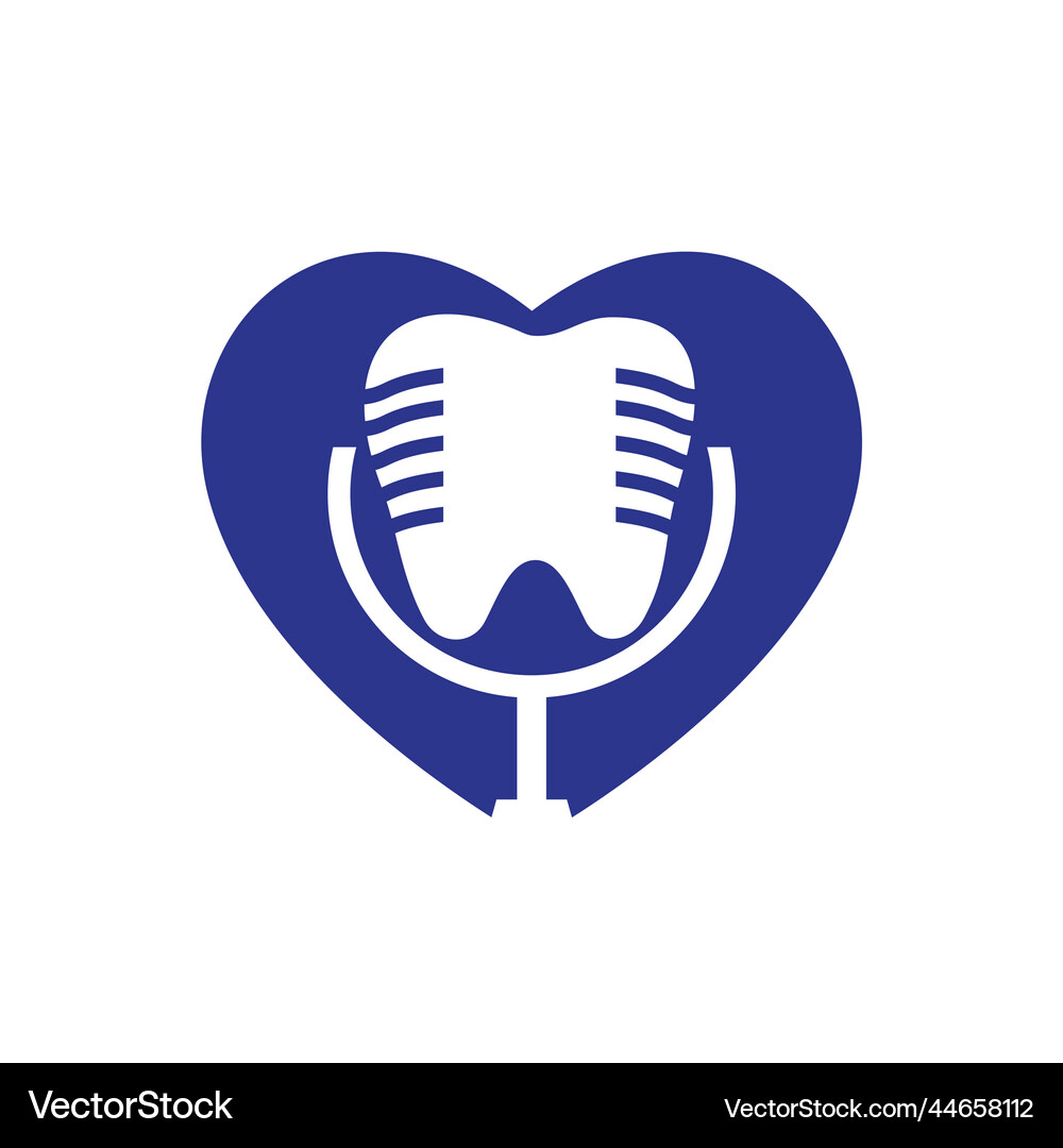 Dental podcast logo design template Royalty Free Vector