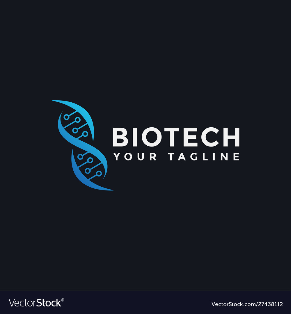 Dna Genetic Tech Logo Design Template Royalty Free Vector