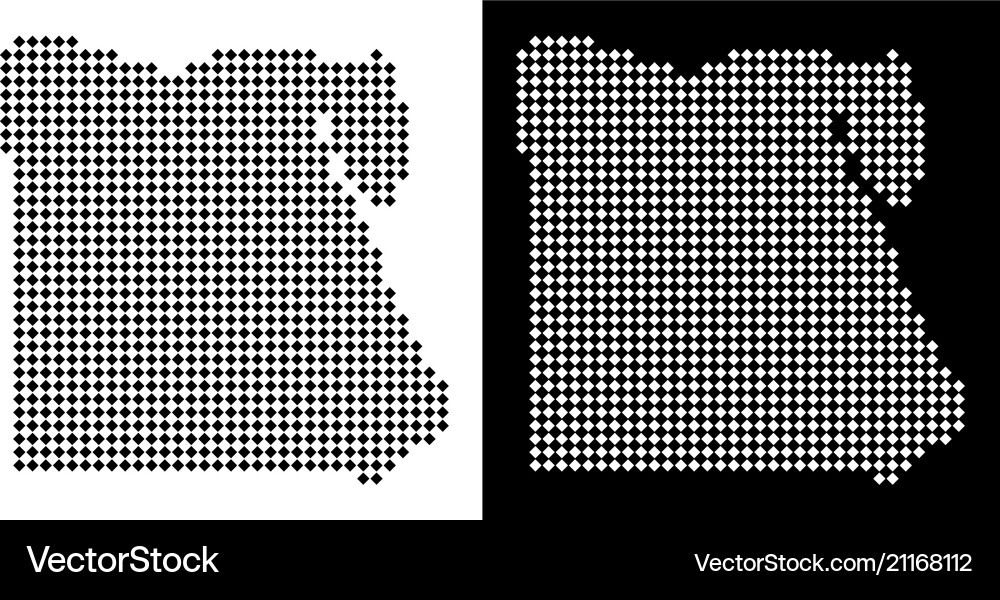 Dotted egypt map Royalty Free Vector Image - VectorStock