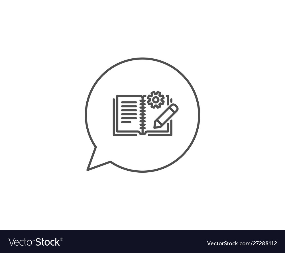 Engineering documentation line icon technical