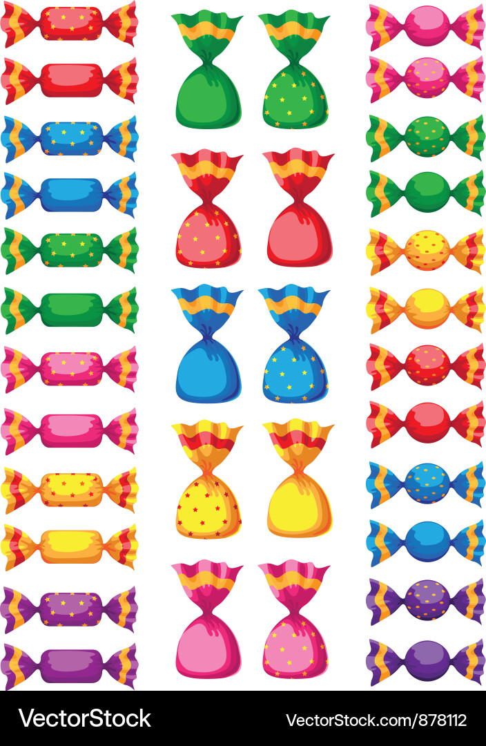 Funny sweets candy Royalty Free Vector Image - VectorStock