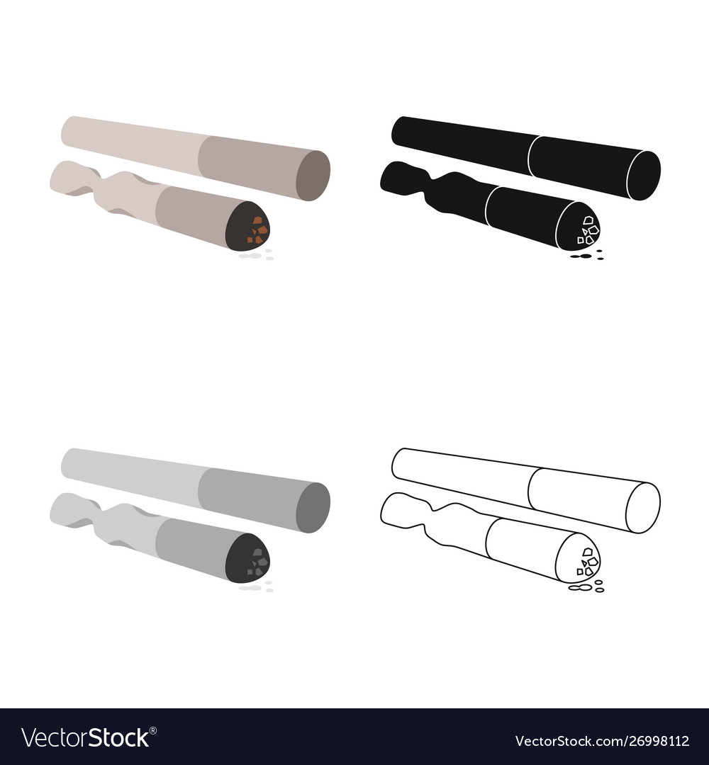 Isolated object cigarette and habit icon set