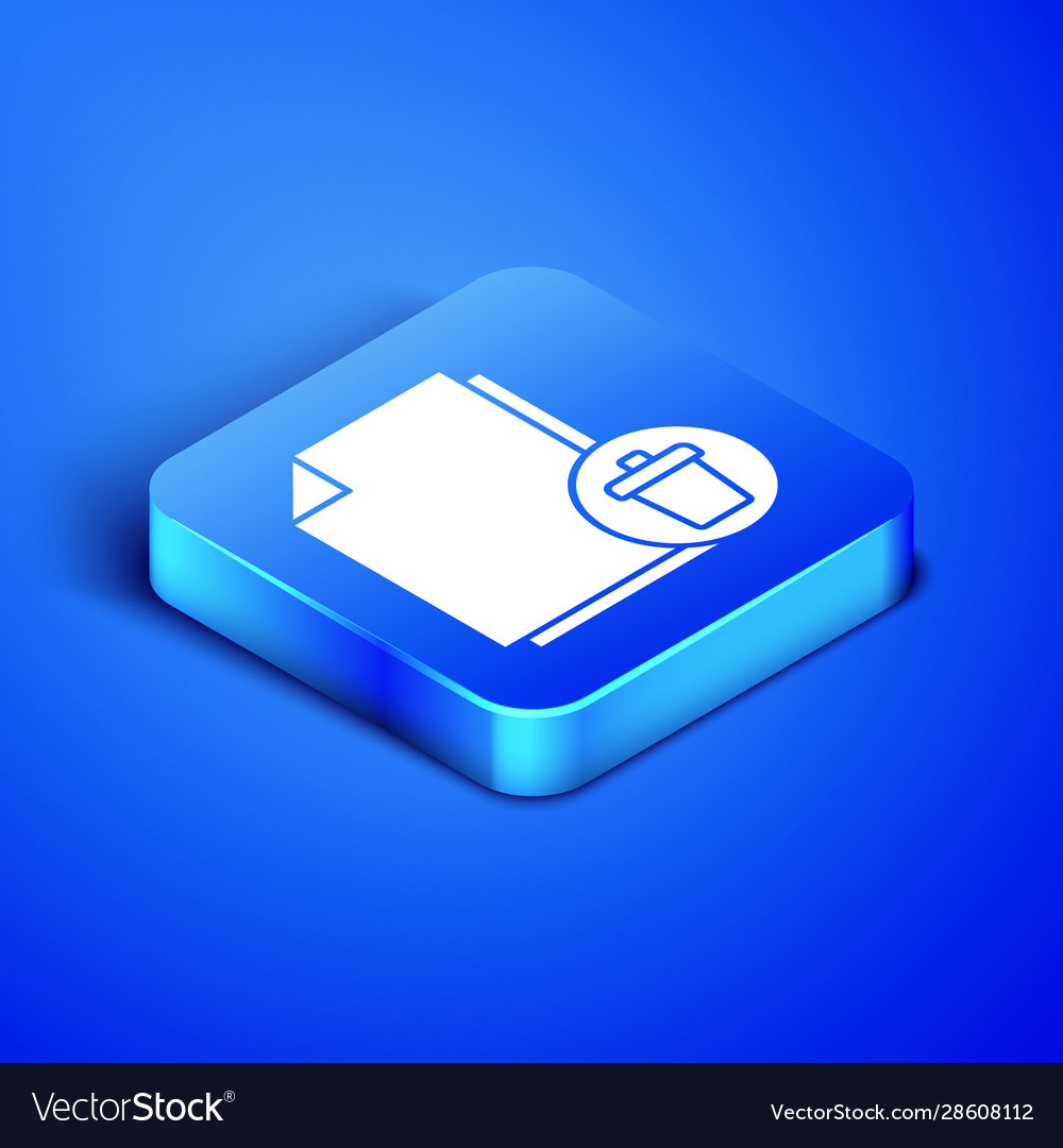Isometric delete file document icon isolated vector image Isometric delete file document icon isolated