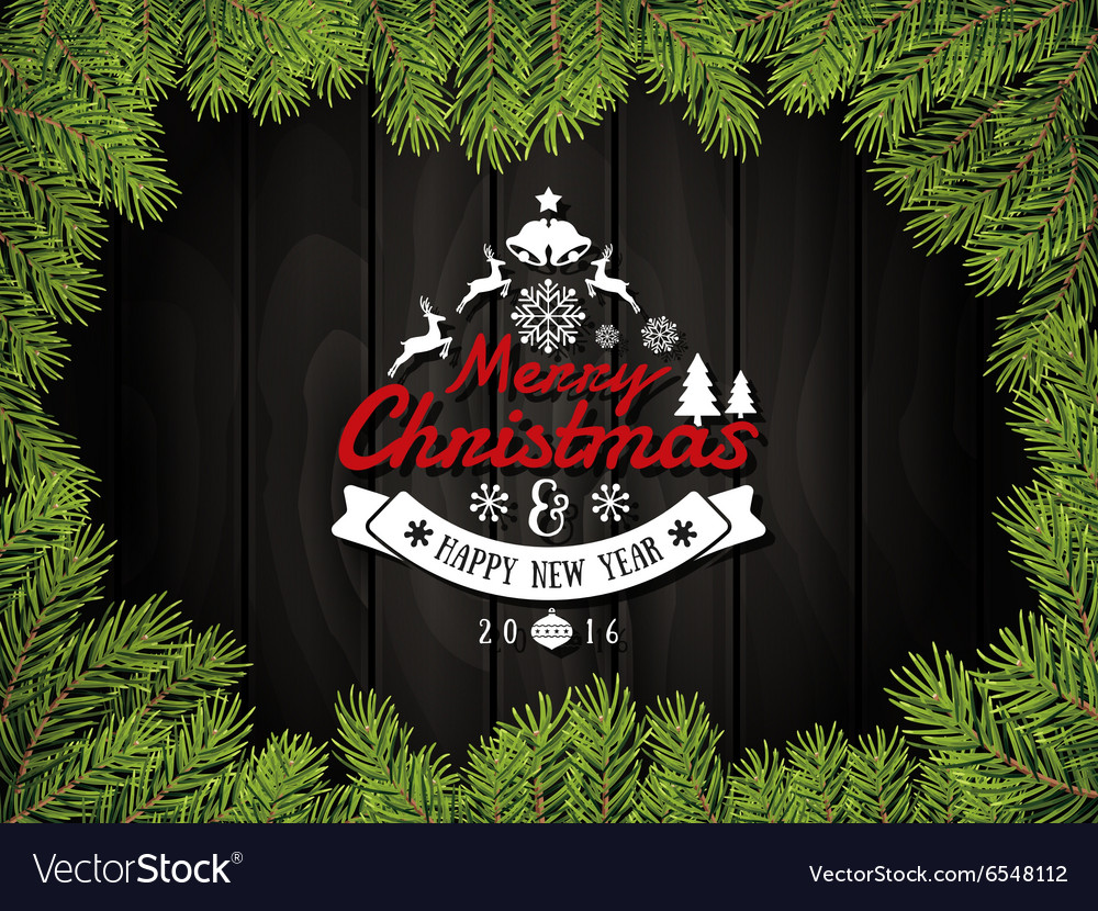 Merry Christmas and happy new year badge Vector Image