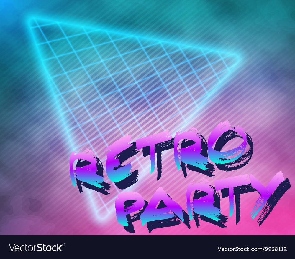 Neon Style Triangle Techno Background Outer Space Vector Image