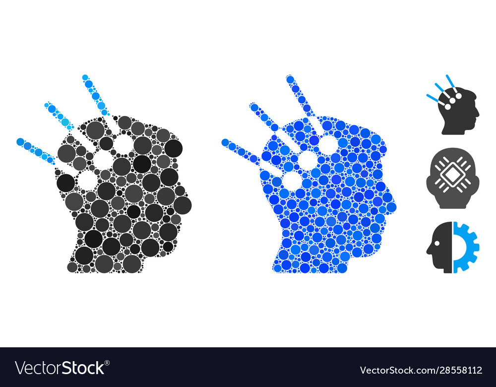 Neural interface mosaic icon circles