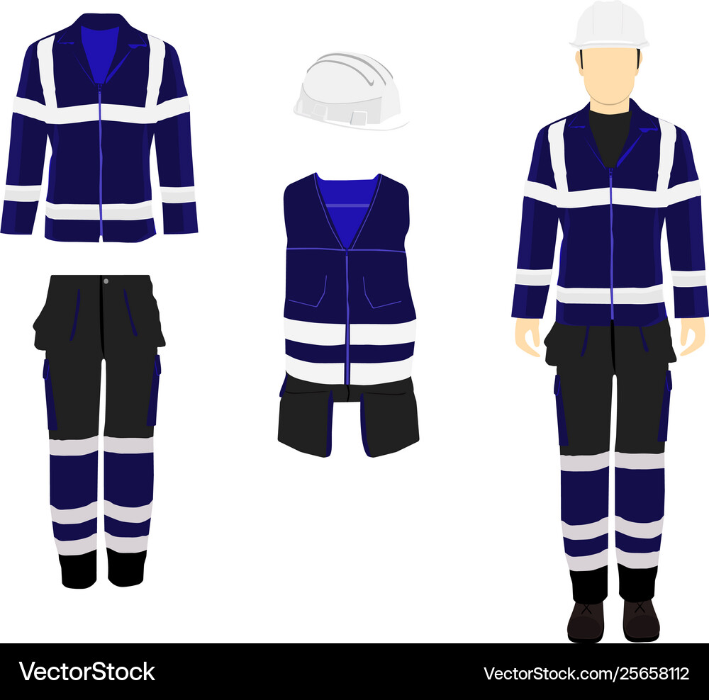 Professional protective clothes and safety helmet Vector Image