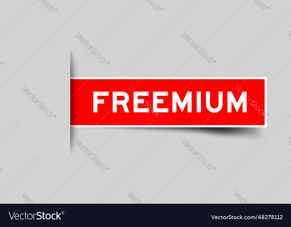 Red color square label sticker with word freemium vector image Red color square label sticker with word freemium