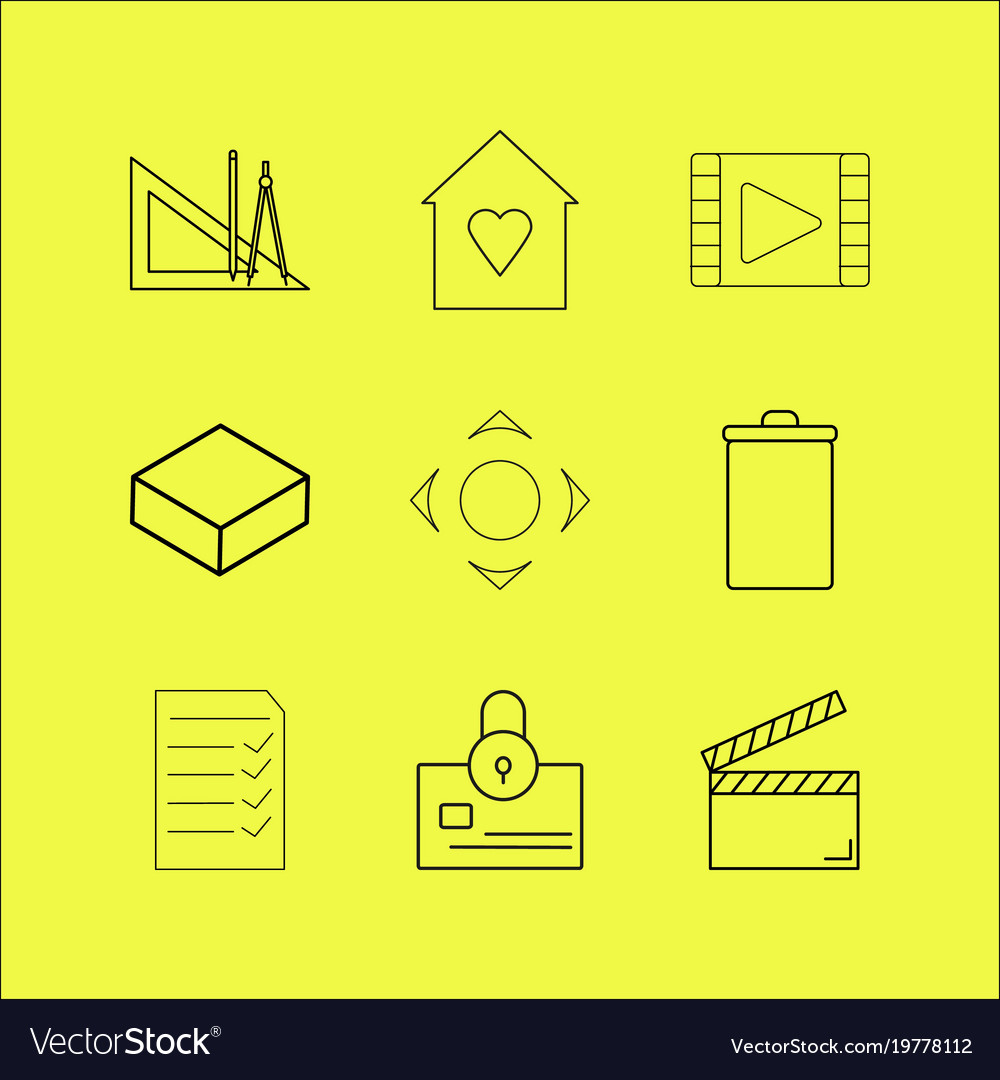 Web linear icon set simple outline icons