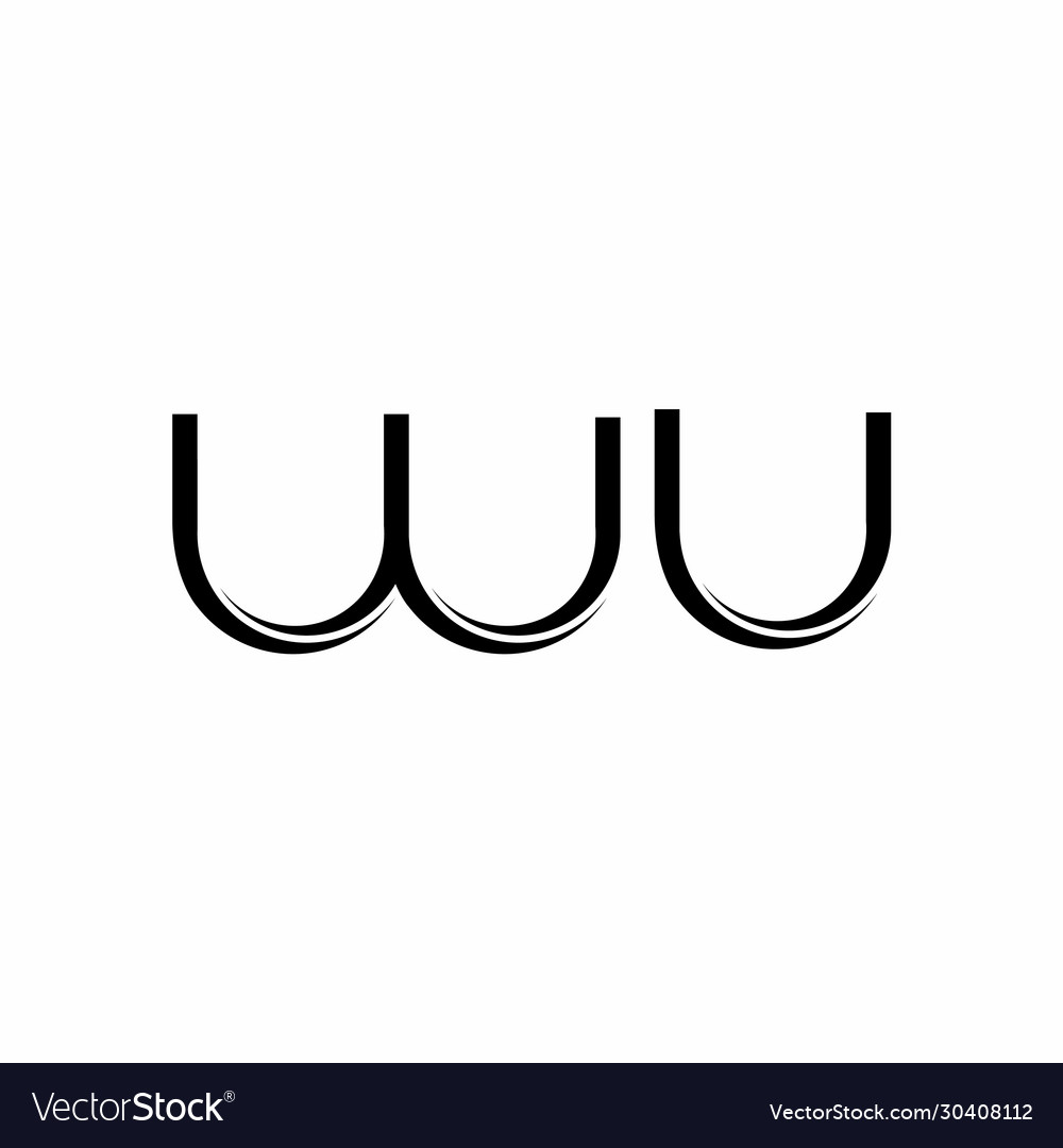 Wu logo monogram with slice rounded modern design Vector Image Wu logo monogram with slice rounded modern design