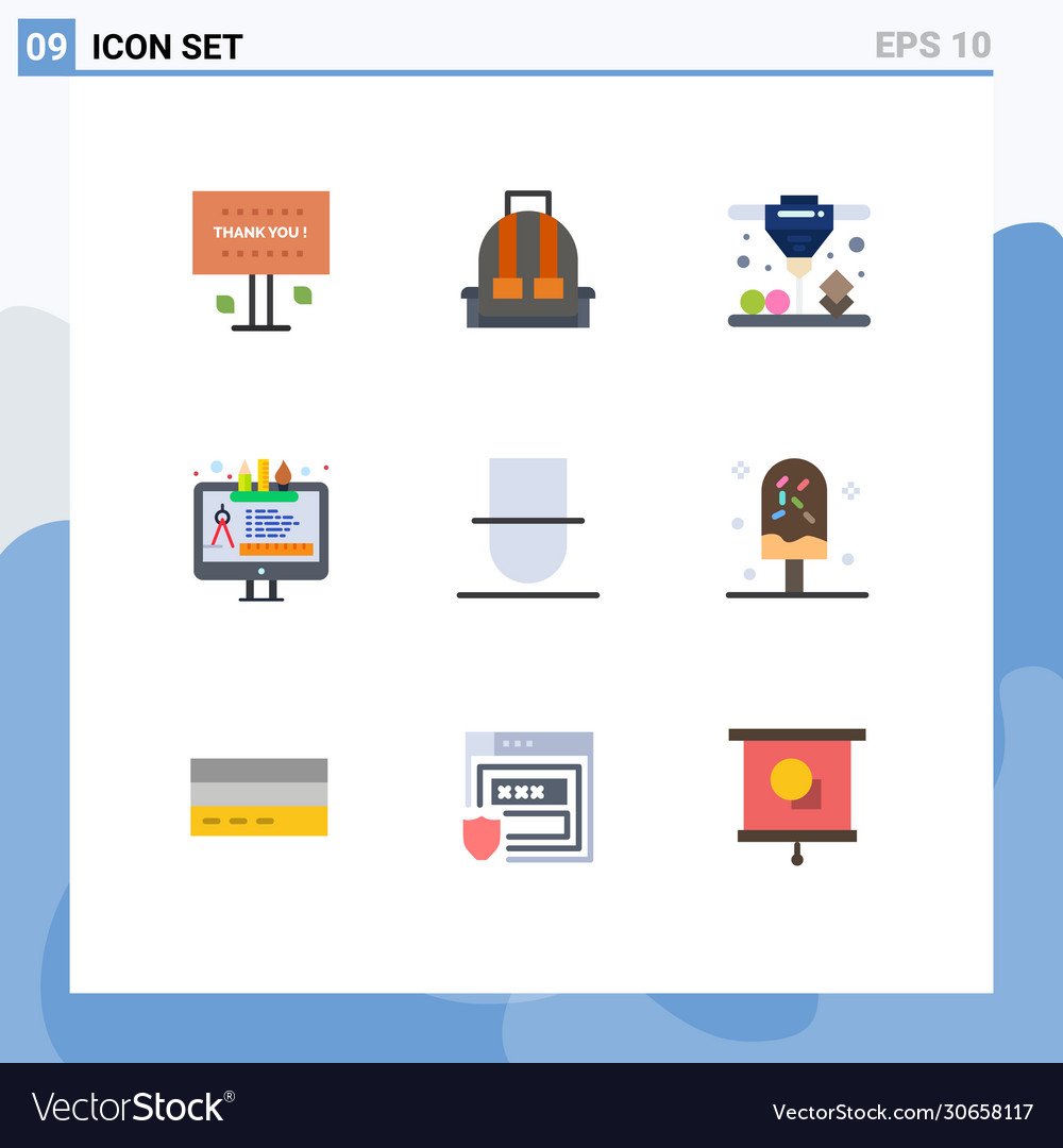 9 universal flat colors set for web and mobile