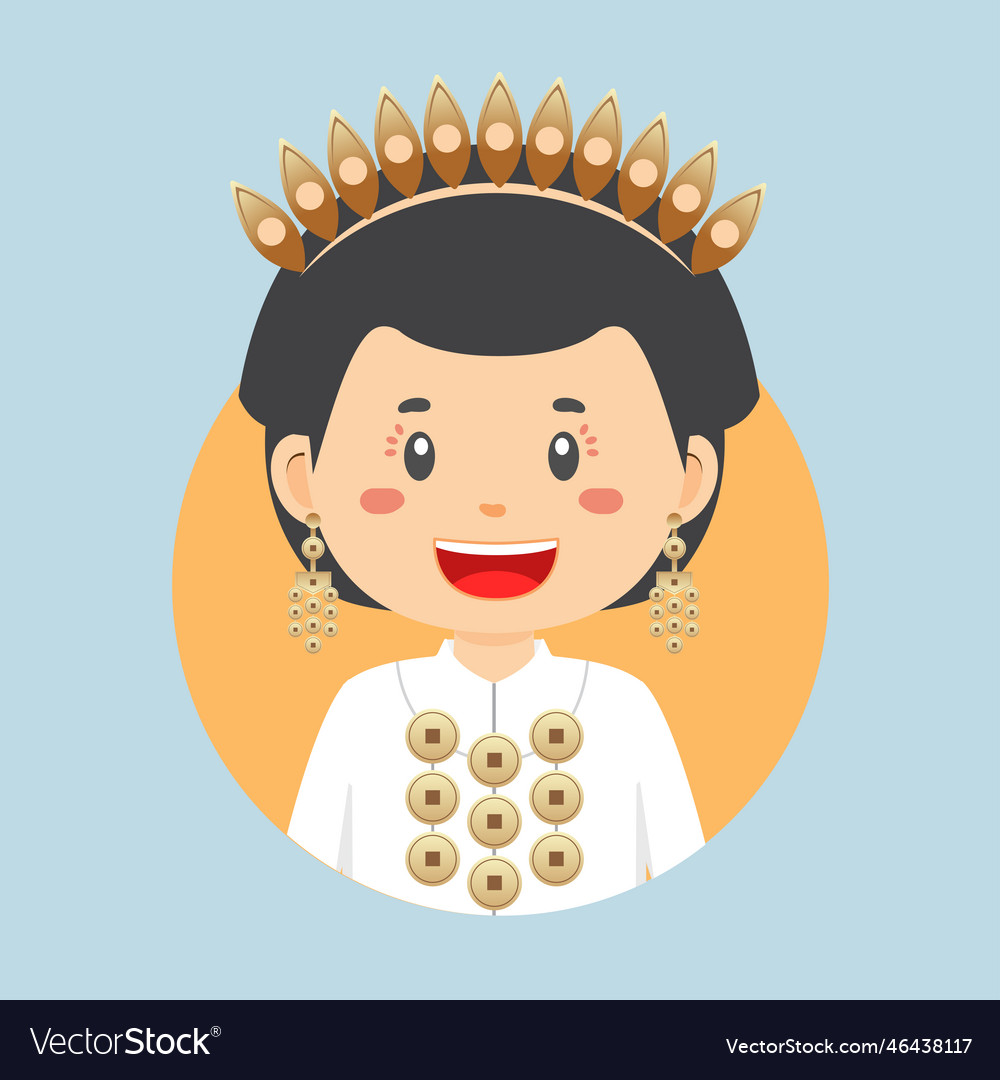 Avatar of a indonesia character Royalty Free Vector Image