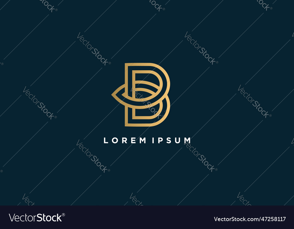 B logo design with line concept