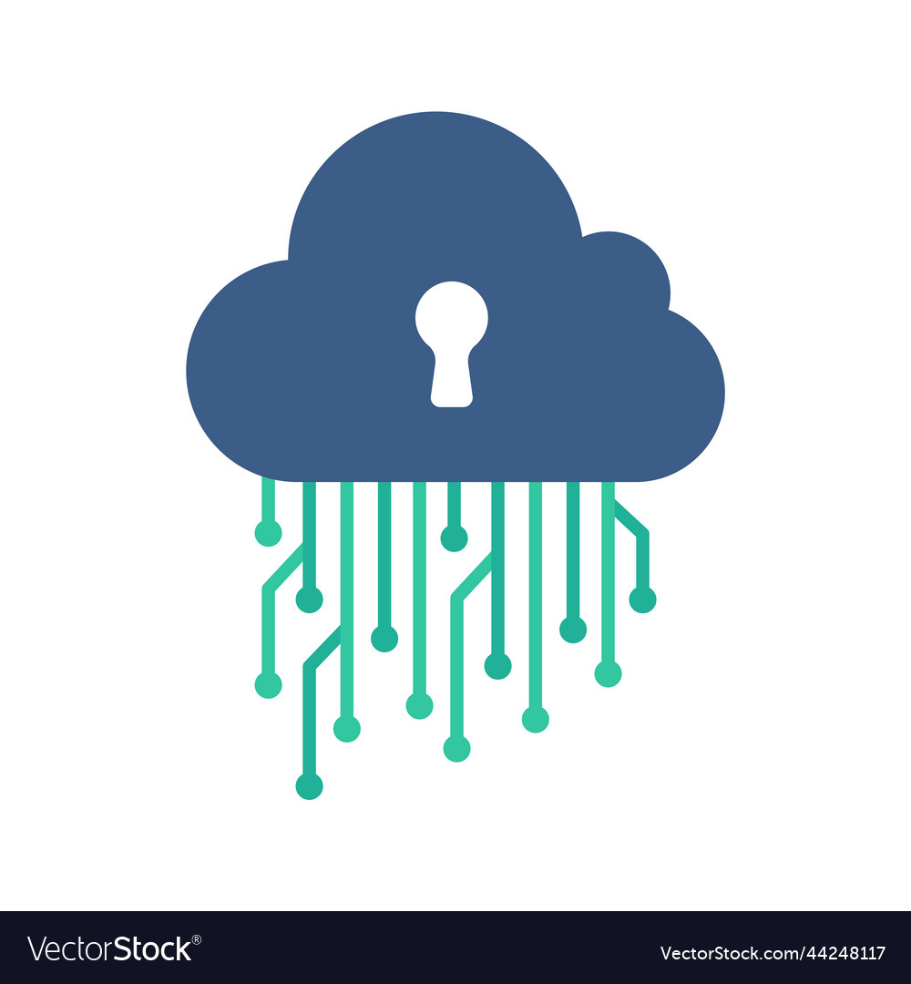 Cloud computing the padlock that locks clouds vector image Cloud computing the padlock that locks clouds