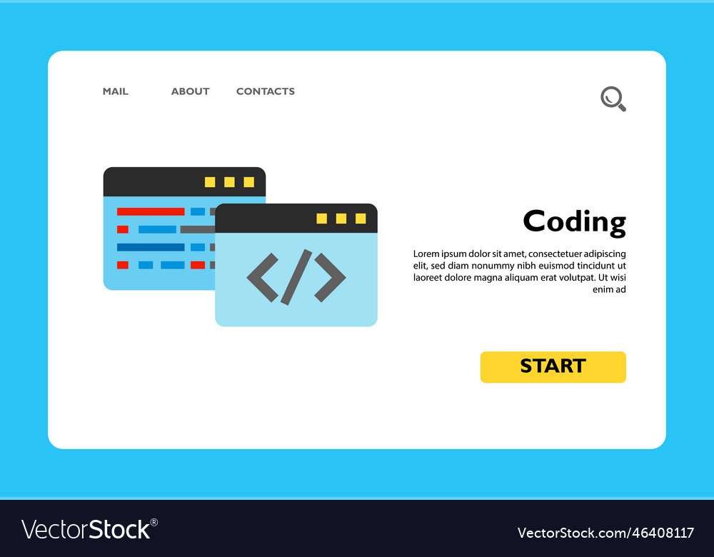 Coding flat icon vector image Coding flat icon