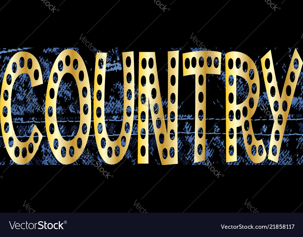 Country Guitar Poster - Denim Texture