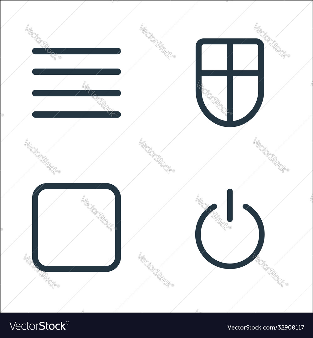 Interface line icons linear set quality vector image Interface line icons linear set quality