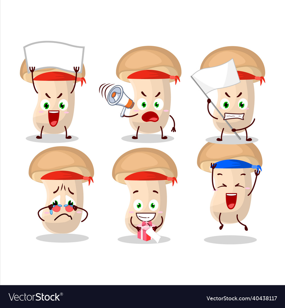 Mascot design style of slice enokitake character