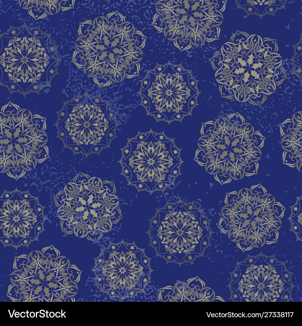 Seamless pattern snowflakes Royalty Free Vector Image