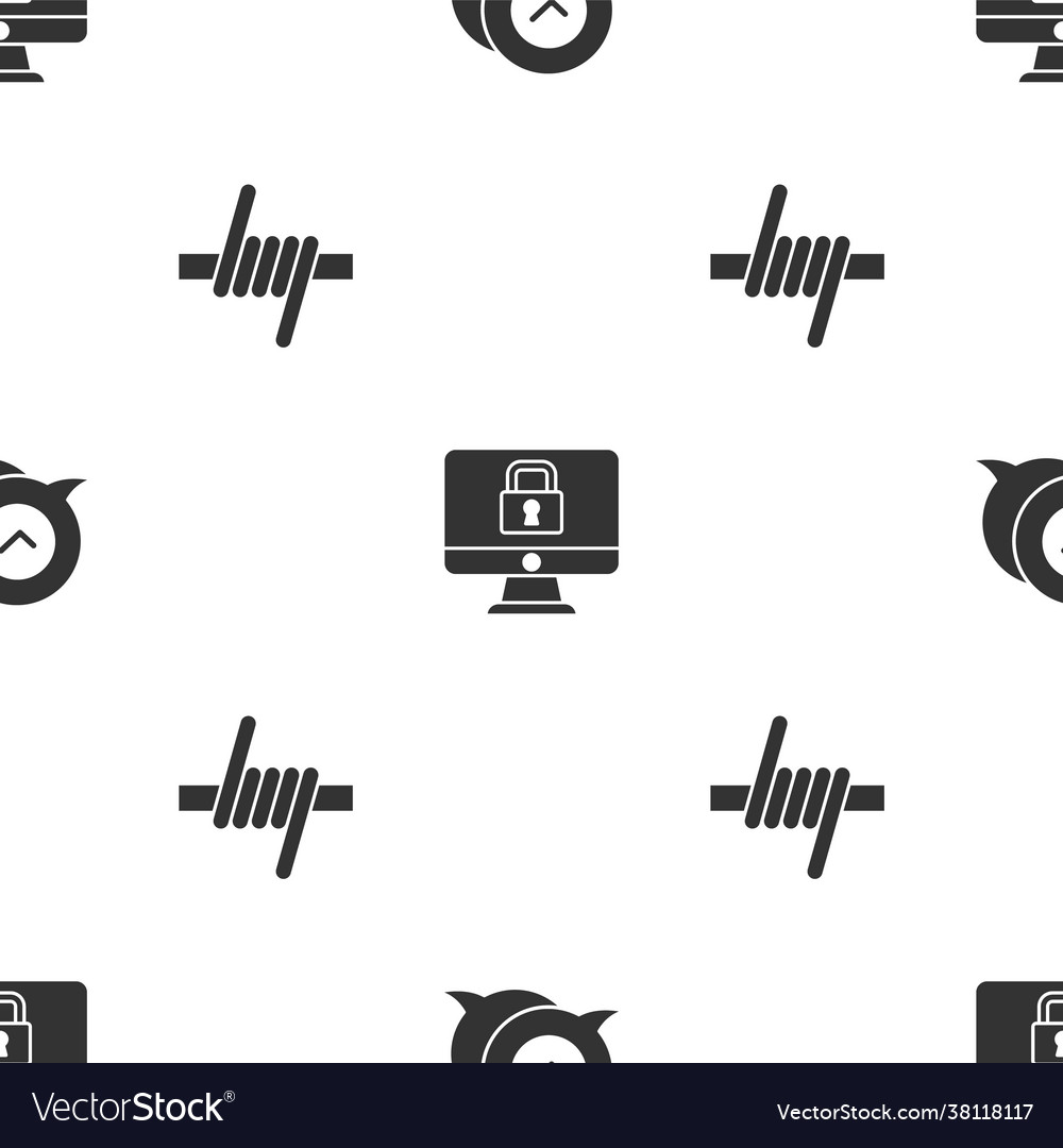 Set check mark in speech bubble lock on monitor vector image Set check mark in speech bubble lock on monitor