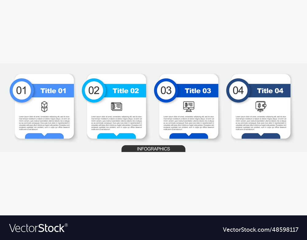 Set line blockchain technology bitcoin browser vector image Set line blockchain technology bitcoin browser