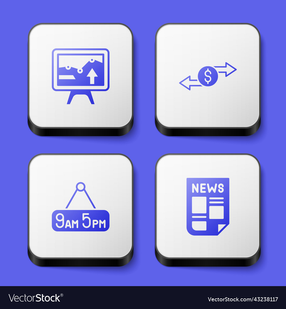 Set monitor with graph chart money exchange from vector image Set monitor with graph chart money exchange from