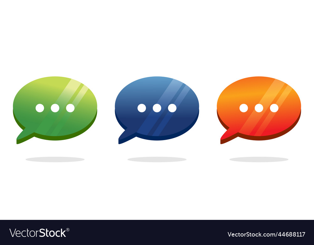 Set of chat bubble in realistic style speech vector image Set of chat bubble in realistic style speech