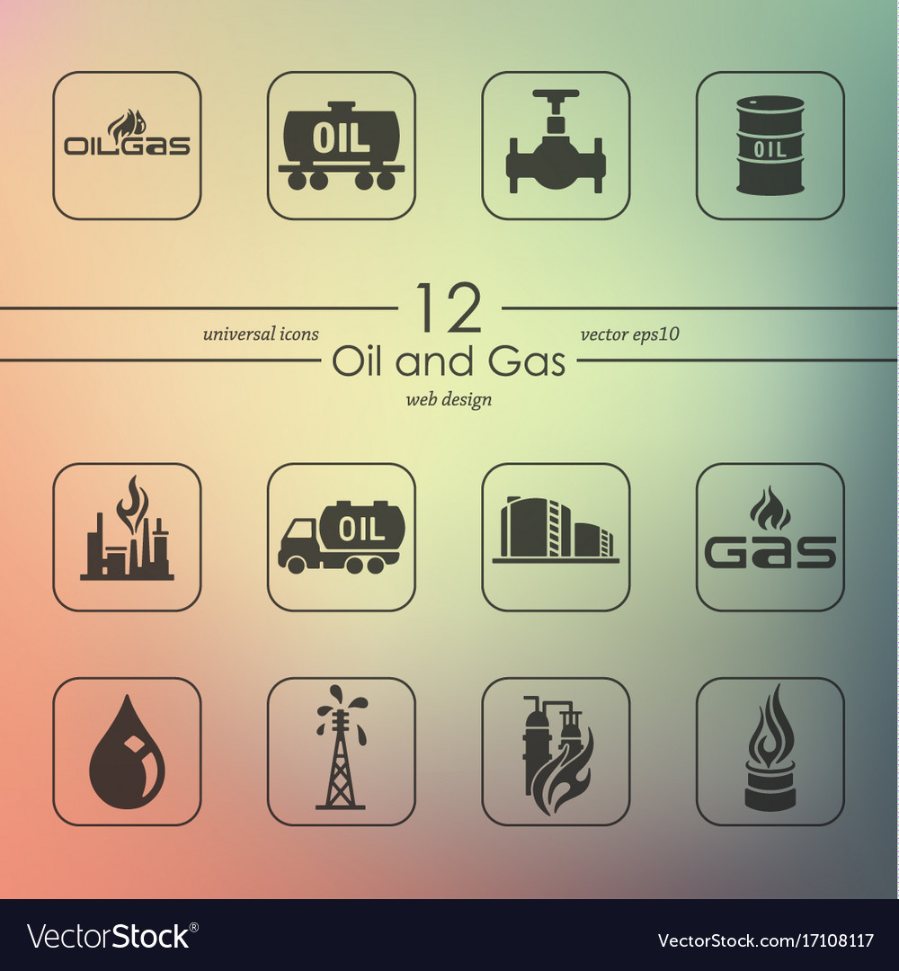 Set of oil and gas icons Royalty Free Vector Image