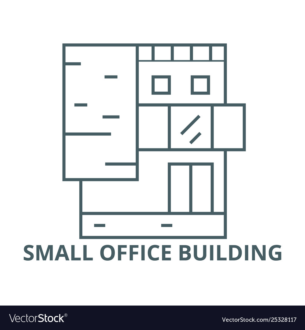 Small office building line icon linear