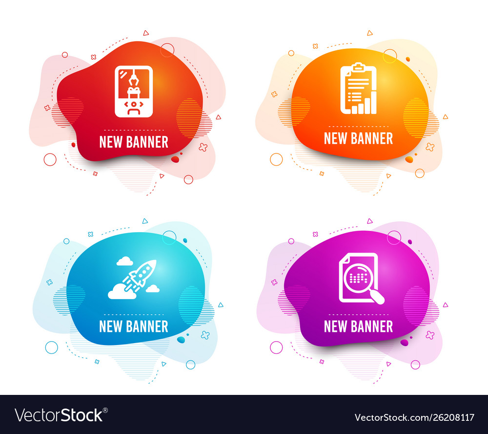 Startup rocket checklist and crane claw machine vector image Startup rocket checklist and crane claw machine