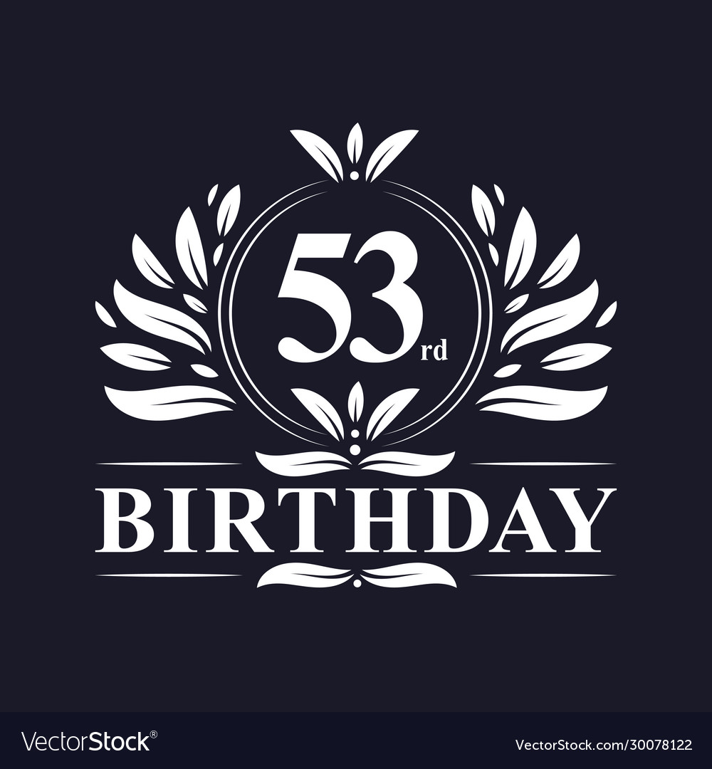 53rd birthday logo 53 years celebration Royalty Free Vector