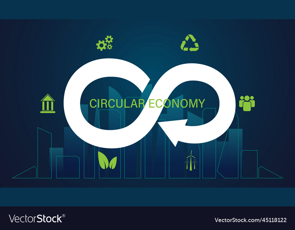 Abstract circular economy symbols and icons Vector Image