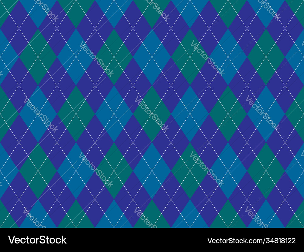 Argyle pattern seamless fabric texture background Vector Image