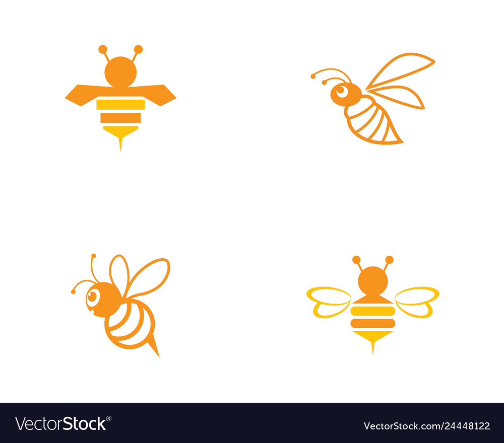 Bee logo icon Royalty Free Vector Image - VectorStock