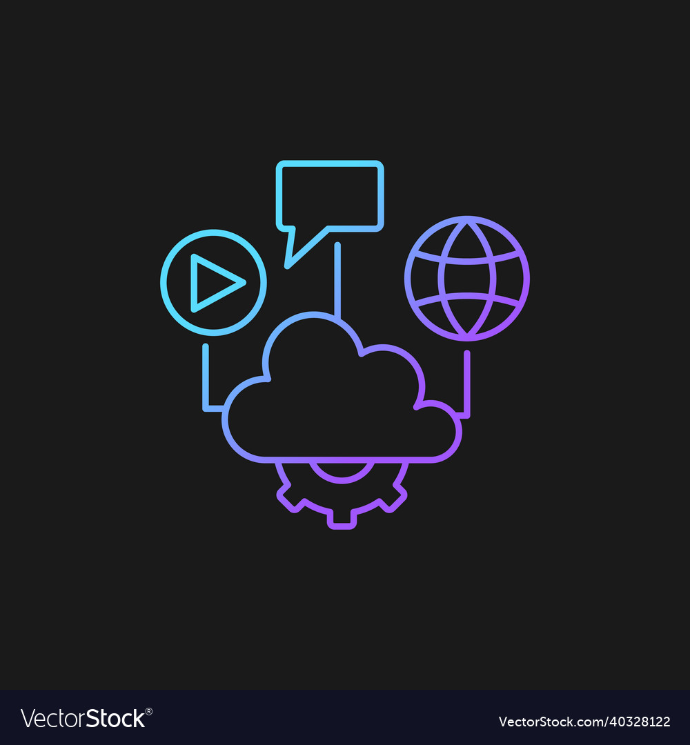 Cloud computing gradient icon for dark theme Vector Image Cloud computing gradient icon for dark theme