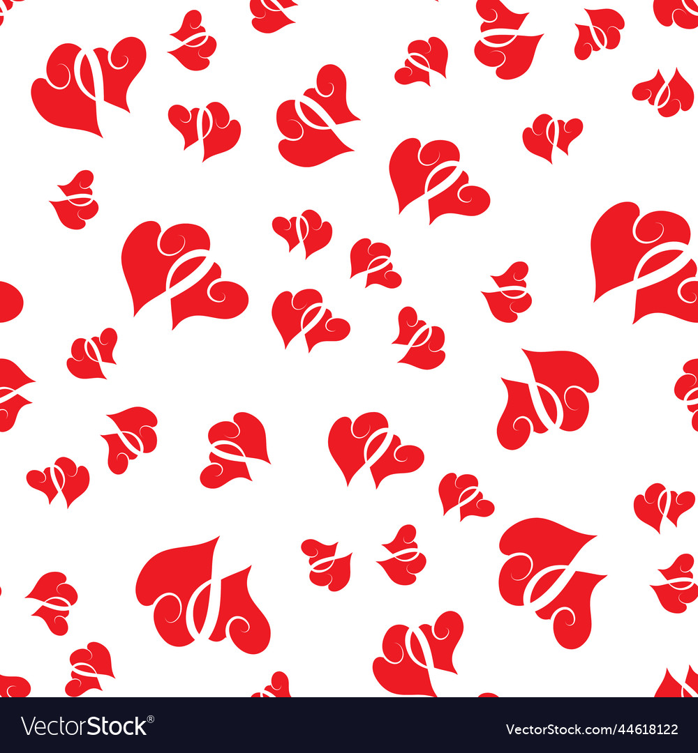 Cute valentine seamless pattern with hearts Vector Image