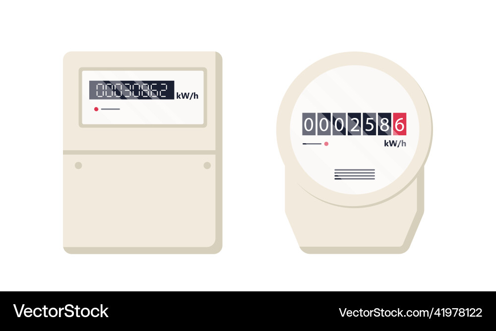 Electric meter automatic meter power Royalty Free Vector