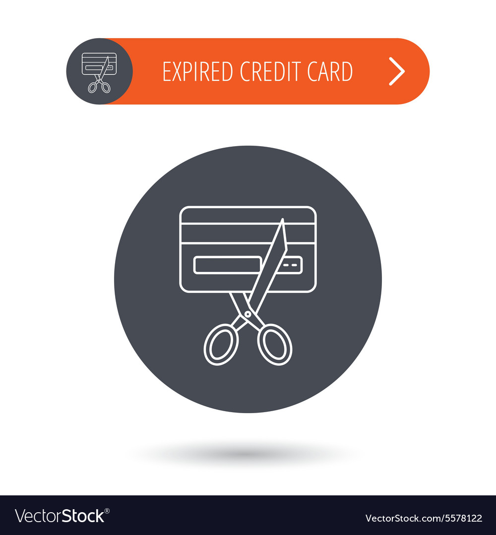 Expired credit card icon shopping sign