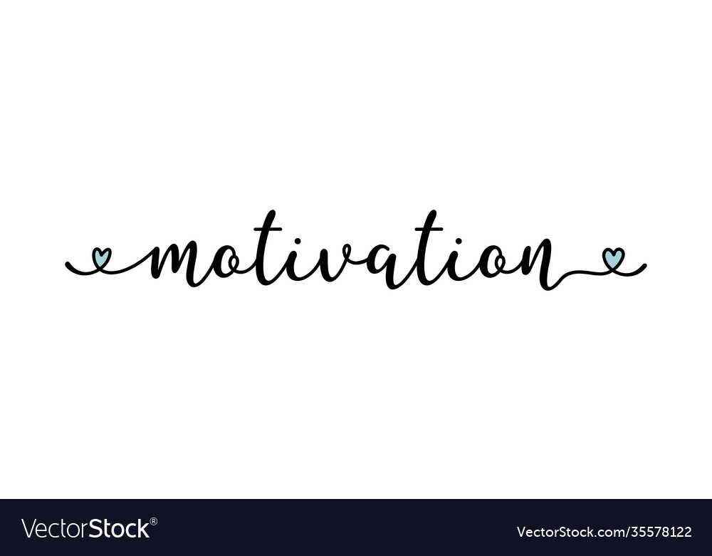 Hand sketched motivation word as logo lettering