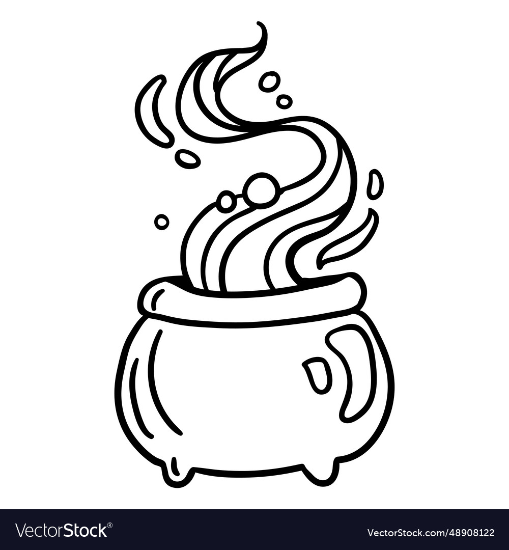 Magic cauldron stroke Royalty Free Vector Image