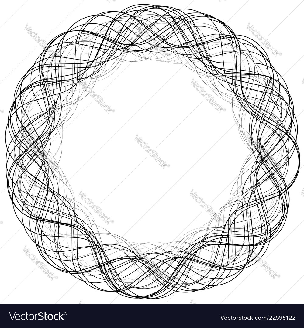 Monochrome abstract circular irregular element