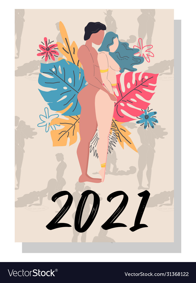 People make love concept calendar for 2021